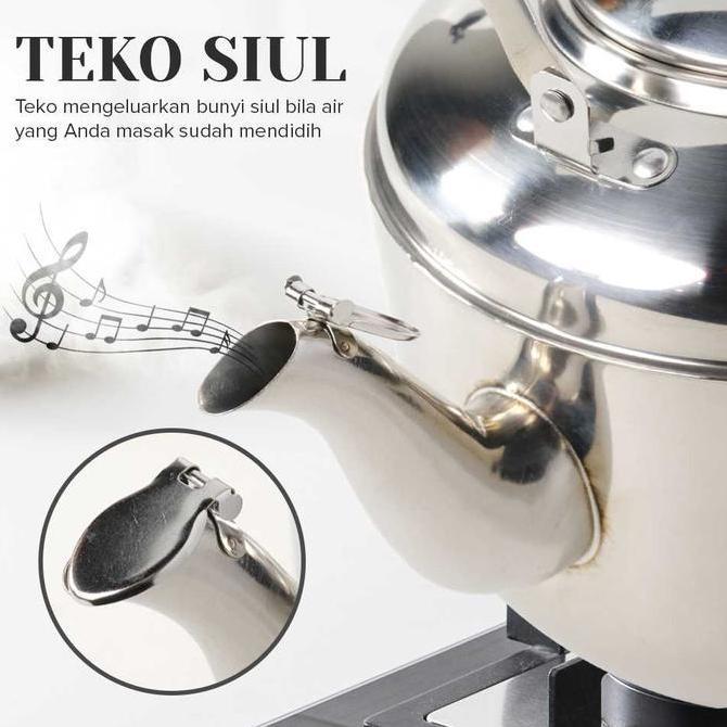 Teko Siul 5 Liter Stainless Masak Air Bunyi Alarm Water Kettle