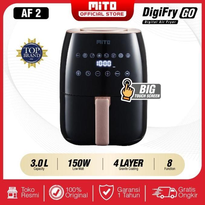 Air Fryer Mito AF 2 Low Watt 3 Liter Digi Fry Mito Air Fryer Mitochiba