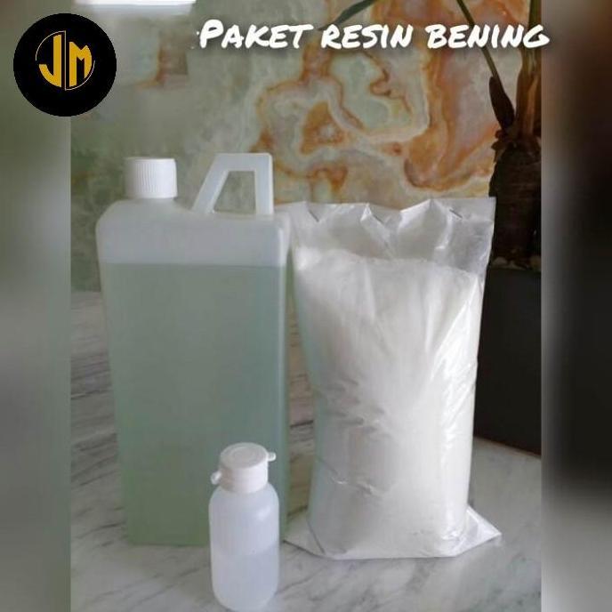 Ramasendang61 - Paket Resin Bening + Katalis + Talk Powder Penambal Nat Marmer & Granit