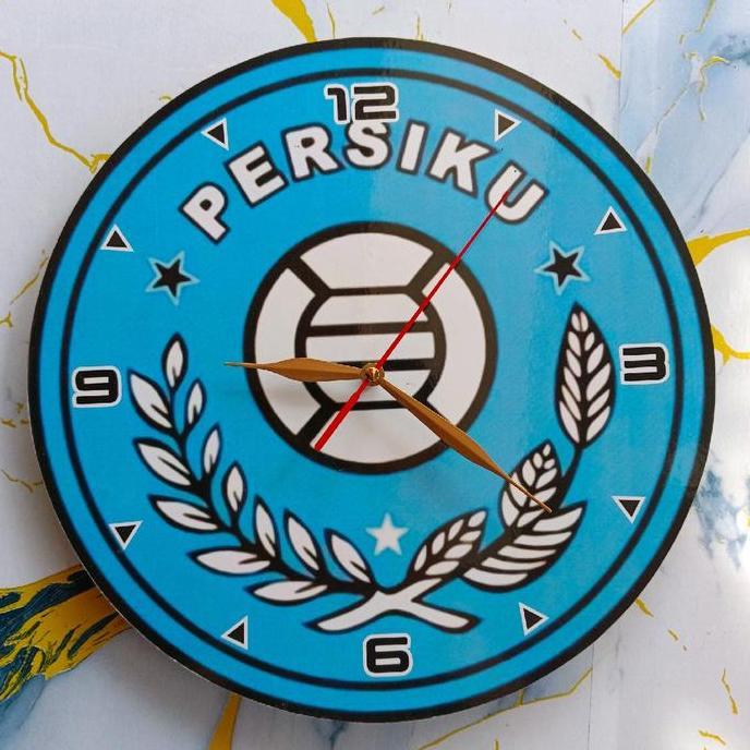 Jam Dinding PERSIKU KUDUS Klub Bola Motif ukir kayu Tempel Tembok Besar Jumbo Terlaris GOL