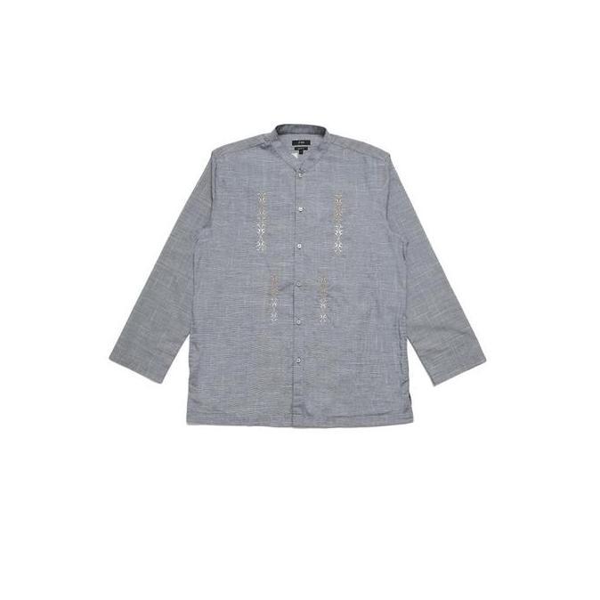 Sandalankseller - Jobb Ajmal Baju Koko Pria Regular Fit Abu Abu Lengan Panjang Premium