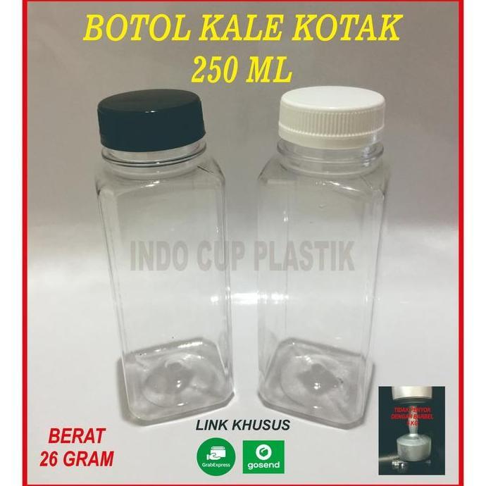 New- Botol Kale Kotak 250 ml Tebal (26gr)