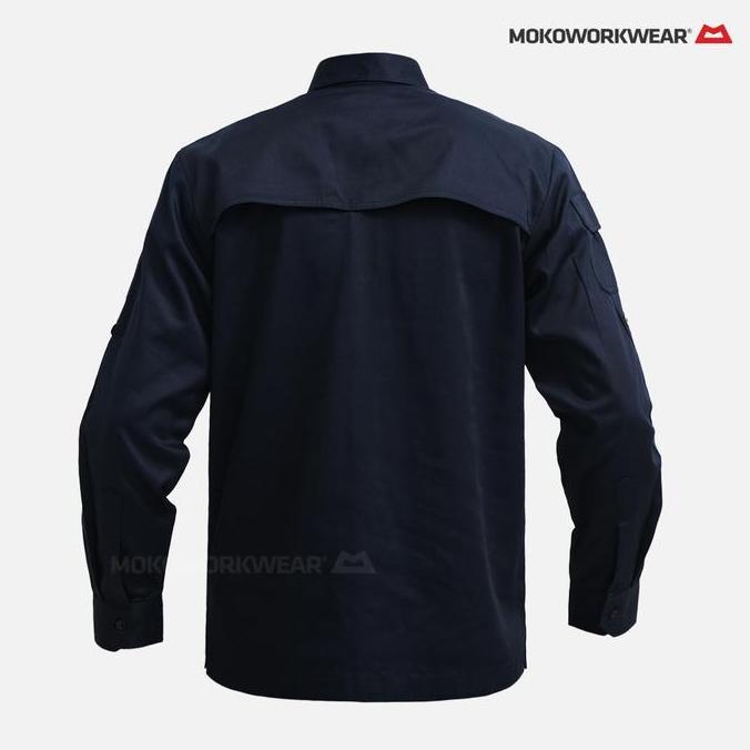 NEW KEMEJA TACTICAL SERAGAM LAPANGAN BAJU SAFETY MOKOWORKWEAR BIRU NAVY PREMIUM Kerja Wearpack Pria 