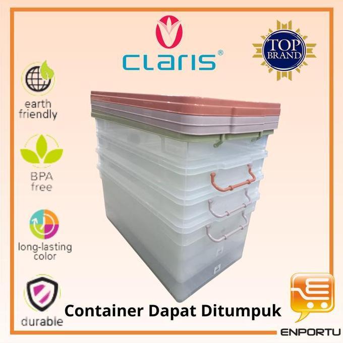 CLARIS Container Box Plastik Besar Nexis 66 Liter 1022 RE Wadah Penyimpanan Kotak Serbaguna Tempat S