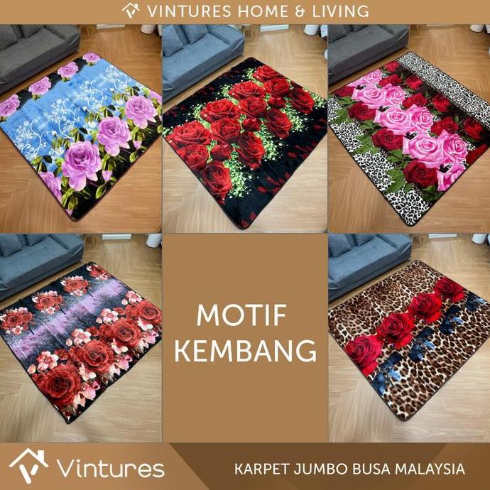 Murah [220X190 Cm] Karpet Jumbo Busa Malaysia / Karpet Lantai Ruang Tamu - Motif Malaysia