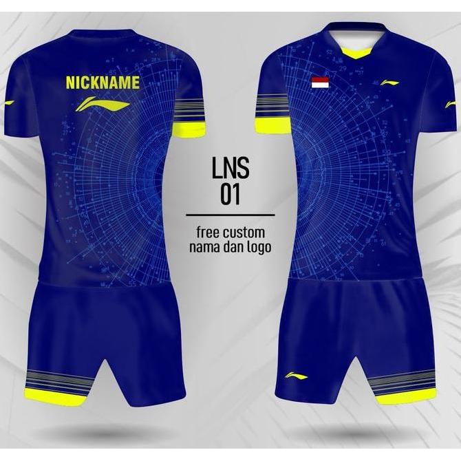TERBARU - jersey setelan badminton bulu tangkis lining free nama