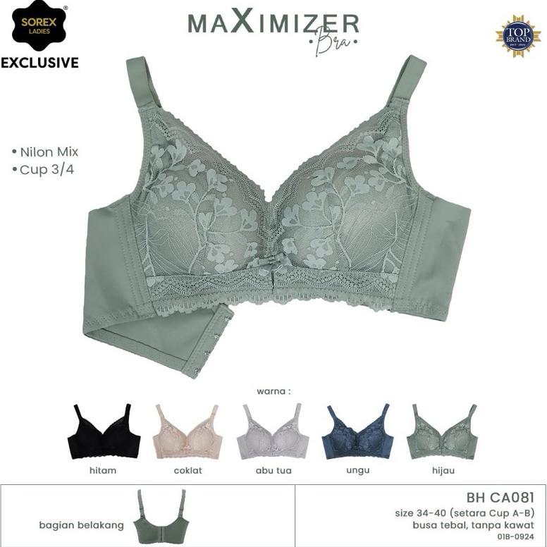 Bra Tanpa Kawat Busa Tebal Push Up Kait 4 (Cup A-B) | Sorex CA 081 *