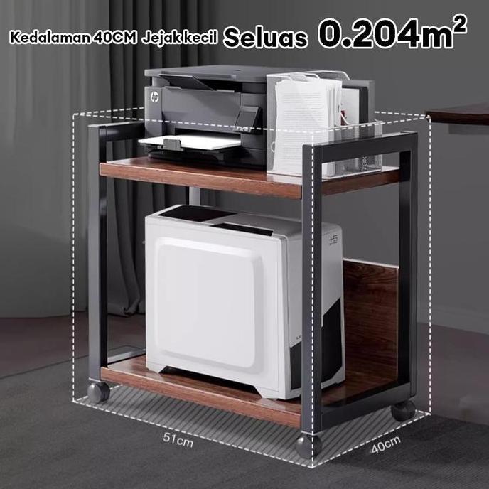 Rak Susun Serbaguna Rak Printer Rak Dapur Multi-Lapisan Dengan Roda Rak Microwave Dudukan Printer Da