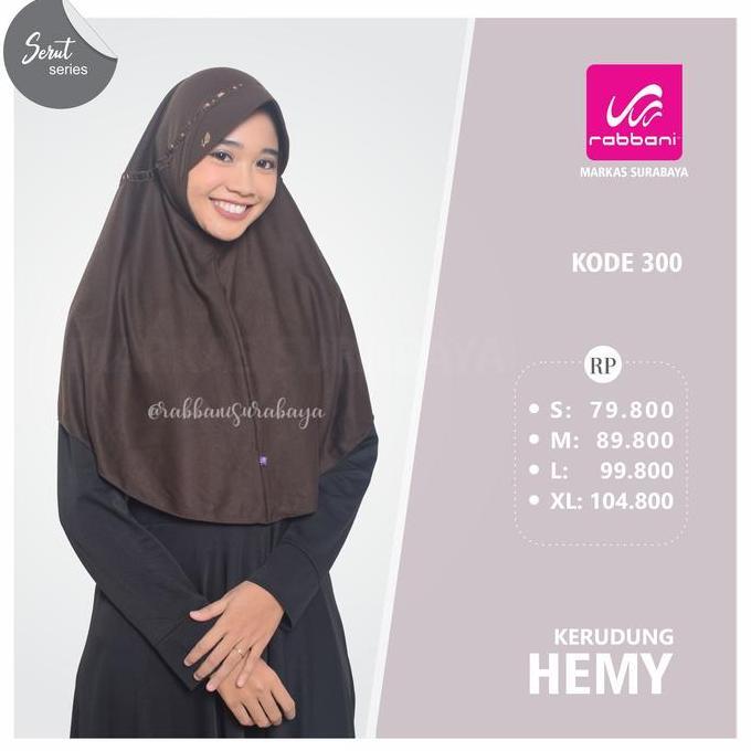 Promo Rabbani Kerudung  Instan Hemy Warna Sekolah (Serut Pita Renda Mahkota) Bergo Jilbab Cod
