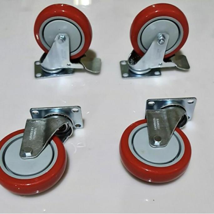 Roda Pu Ranger Germany Putat Rem/ Roda Troli 5Inch Pu  Sale