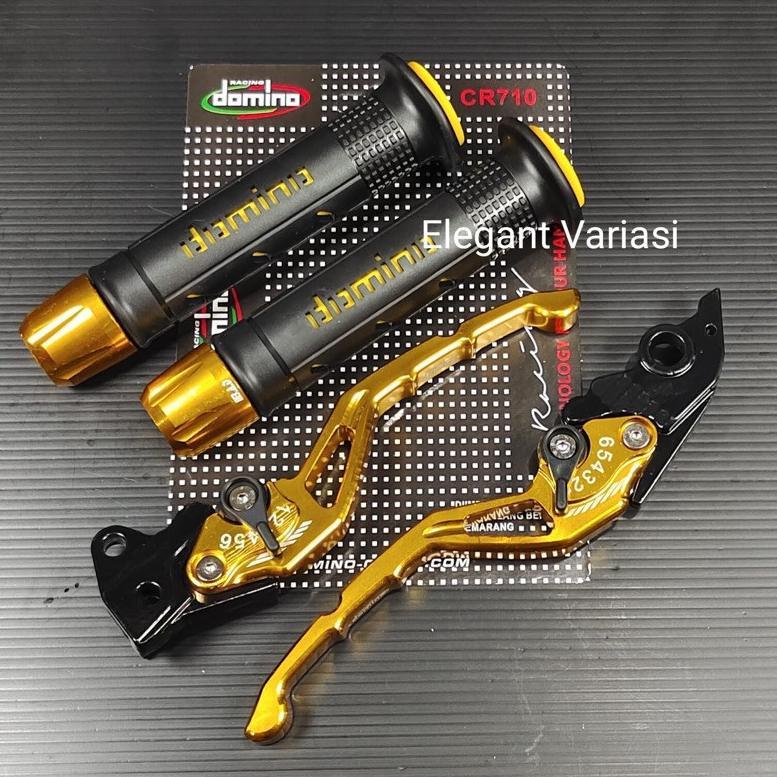 Paket 3in1 Handgrip Sisik + Jalu stang cnc + handle stelan cnc Mio Vario Beat RK king Vixion aerox P