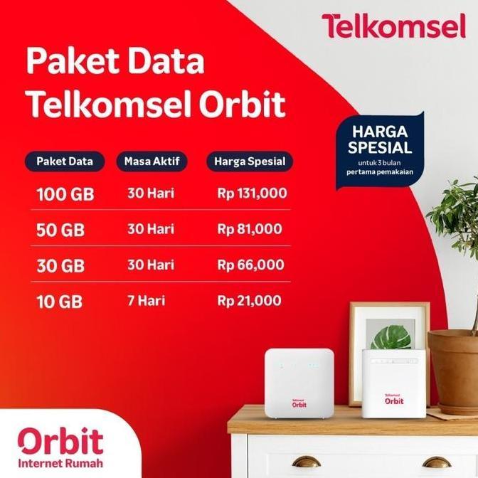 Telkomsel Orbit Star G1 Modem Wifi 4G  Free Kartu by.U 7 GB Terlaris