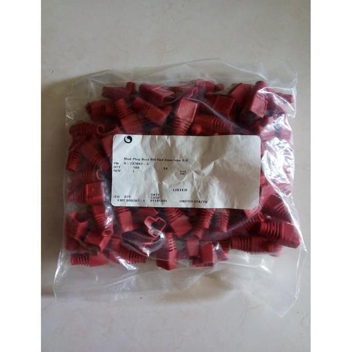 Original AMP/Commscope Plug Boot Cat.6 @100Pcs - Merah Terlaris
