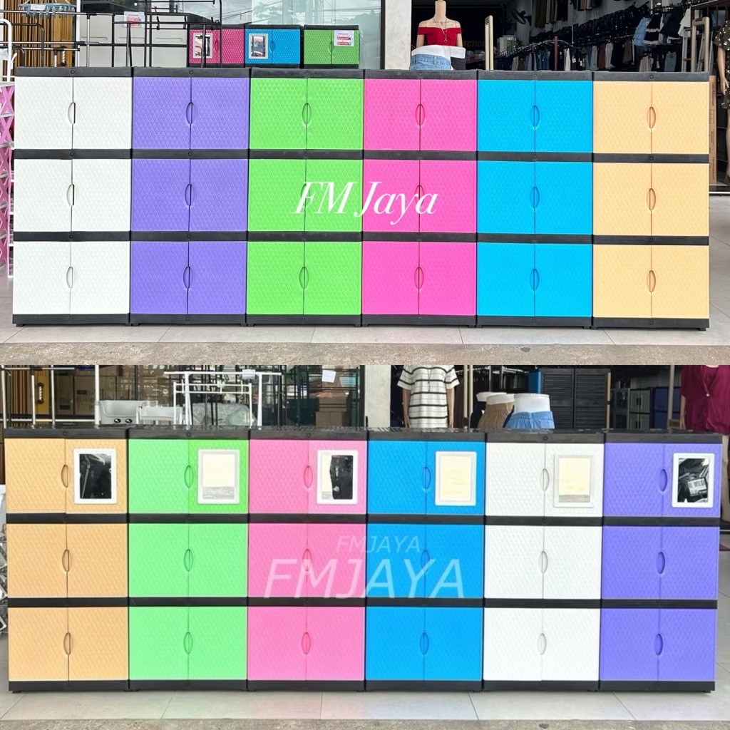 PXTON LEMARI 3 SUSUN 1 KACA & POLOS || LEMARI PLASTIK 3 TINGKAT SERBAGUNA || LEMARI PLASTIK TEBAL ||