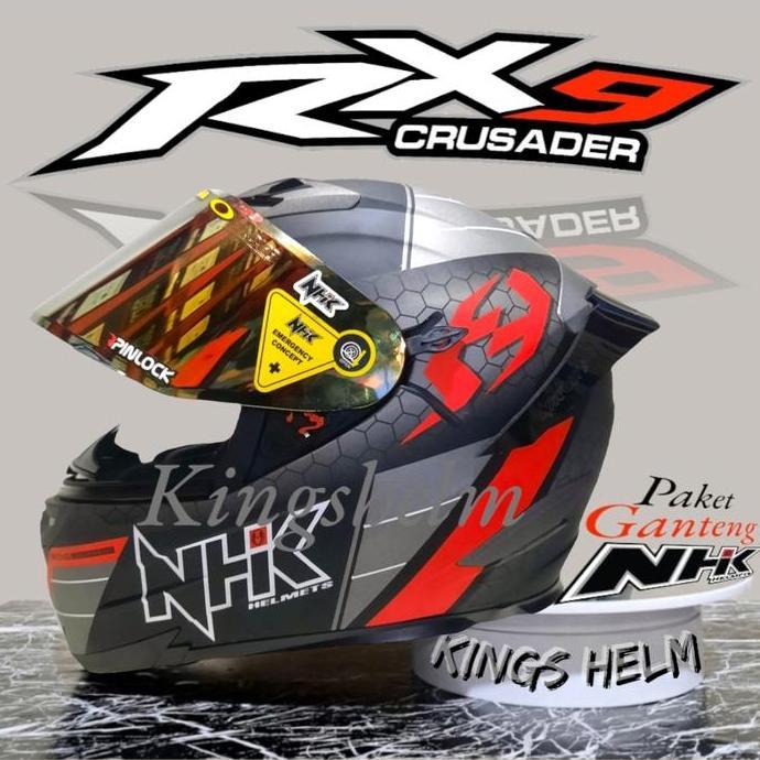 HELM FULFACE NHK RX9 MOTIF NAVY BLACK DOF YELLOW Terlaris