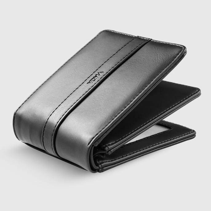Vindasime12 - VONA Mateo Wallet - Dompet Pria Kulit Sintetis PU Pendek Lipat Tiga Extra Slot Kartu C