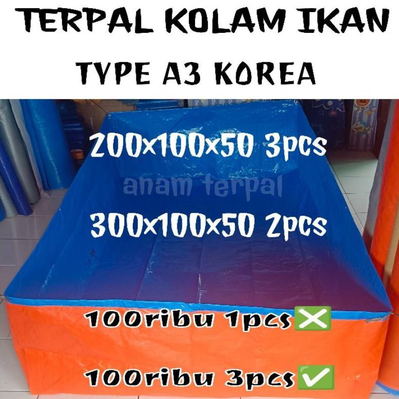Promo Cod Terpal Kolam Ikan 200X100X50 3Pcs 100Ribu 