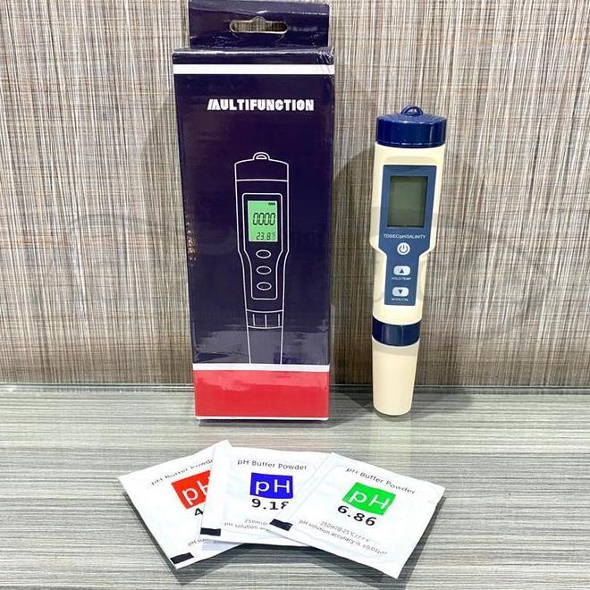 5-In-1 Pengukur Tds Ph Salt Ec Temperature Meter Salinity Alat Ukur Kadar Asam Basa Salinitas Suhu T