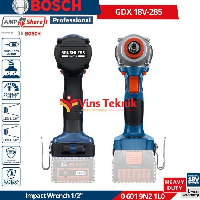 Grosir Bosch Gdx 18V 285 Brushless Impact Wrench Impact Driver 500 Nm Gdx 18V-285