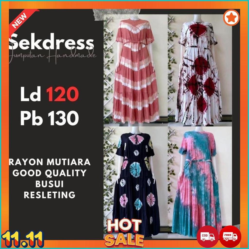 SEKDRESS SUSUN SIZE JUMBO NEW ARRIVAL TERBARU MATT RAYON MUTIARA LENGAN PENDEK TALI SAMPING COD [G2]