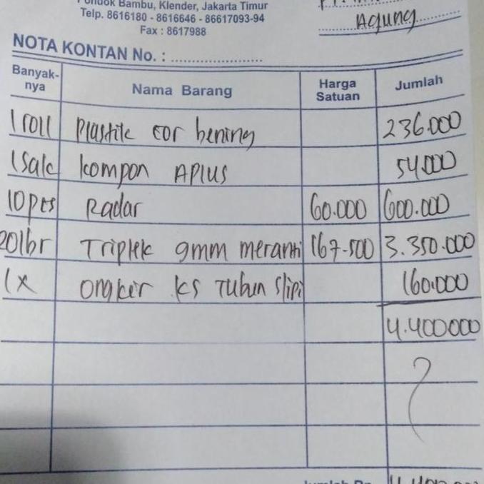 Nota Pt. Inti Citra Agung 23 September 2020  Sale