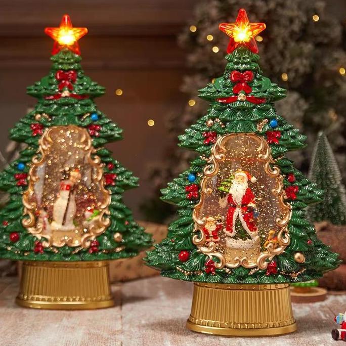 SnowGlobe Putar Kotak Musik Pohon Natal Music Box Kado Christmas Murah