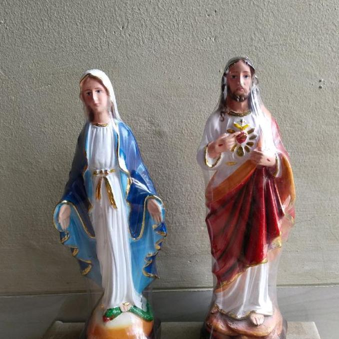 Ikon Tuhan Yesus / Bunda Maria Ukuran 20Cm