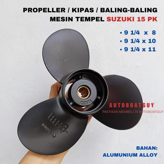 Propeller / Baling / Kipas Mesin Tempel Suzuki 15 PK / HP Promo Premium