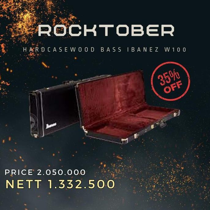 Hardcase Wood Case Bass Ibanez W100 BTB Original Promo Premium