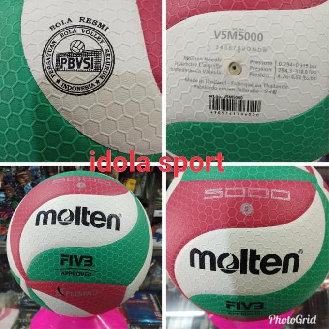 BOLA VOLLEY VOLLY VOLY VOLI MOLTEN 5000 V5M5000 ORIGINAL OFFICIAL 100% Terlaris