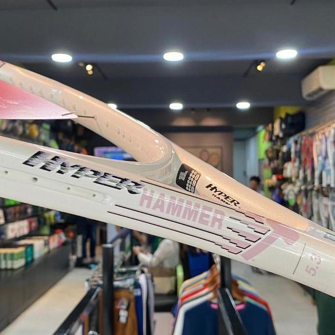 Wilson Hyper Hammer 5.3 White Pink & White Orange Tennis Racket ( Raket Tennis Wilson )