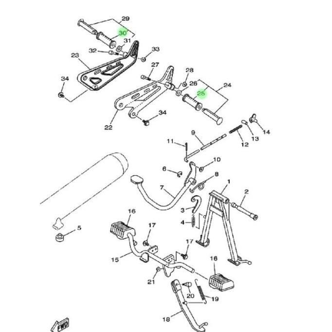 New- KARET FOOTSTEP STEP BELAKANG RX KING,F1ZR,VEGA LAMA ASLI ORI ORIGINAL