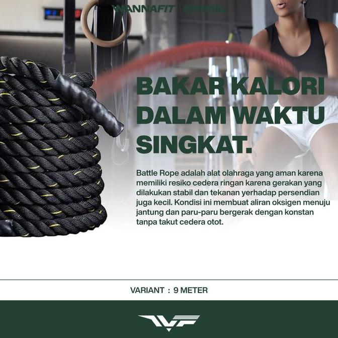 WANNAFIT Battle Rope | Olahraga Tangan & Kaki | Alat Olahraga Rumah Terlaris