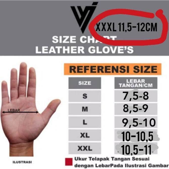 New- sarung tangan kulit asli motor half pria ready big size jumbo XXL