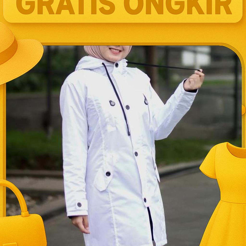 Hijacket Ixora Jaket Hijab Wanita Muslimah Jaket Parasut Tebal