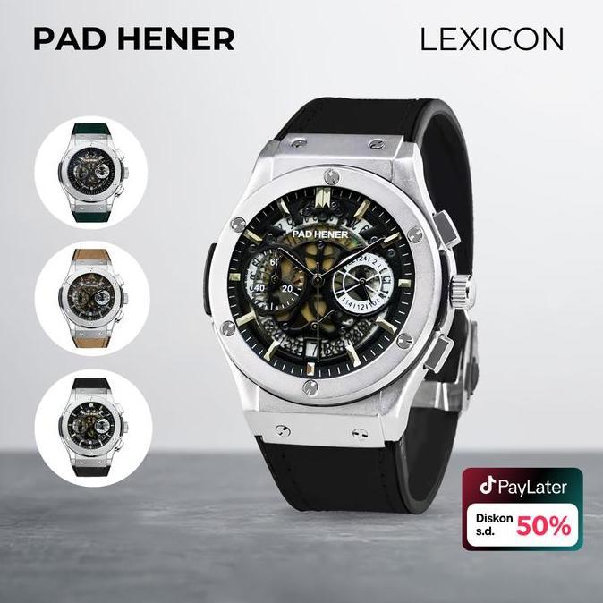 juprisyahpu - pad hener lexicon jam tangan analog unisex tali kulit army green