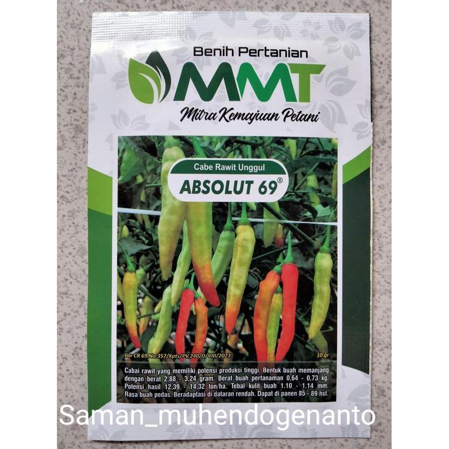 Benih Cabe Rawit ABSOLUT 69 Kemasan 10 Gram - Bibit Cabe ABSOLUD 69 - Cabai CRM Ponirun Lestari Ori 