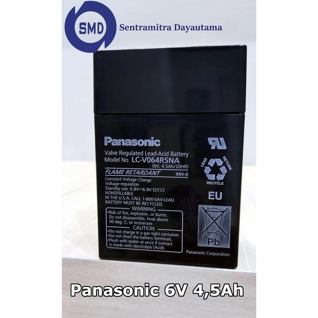 New- Aki Baterai VRLA SLA Accu Kering PANASONIC LC-V064R5NA ( 6V - 4,5 Ah)