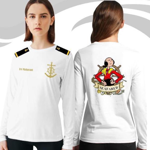 kaos lengan panjang wanita pelaut olive seafarer