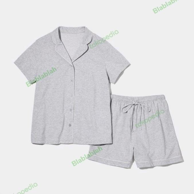 uniqlo cotton short sleeve pajamas airism piyama baju tidur