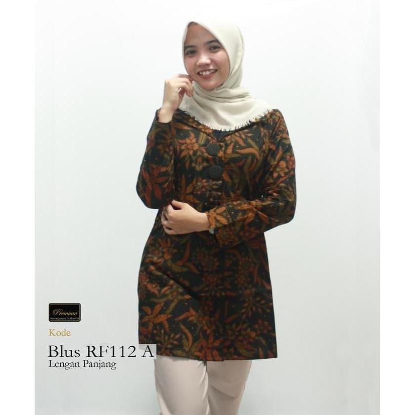 Risna Batik RF112 Blus Jumbo Wanita Lengan Panjang Premium Exclusiv