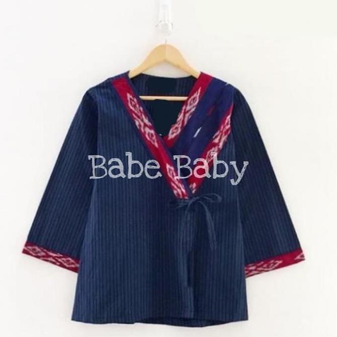 Blouse Tenun Lurik Klaten Mix Ikat Troso Jepara