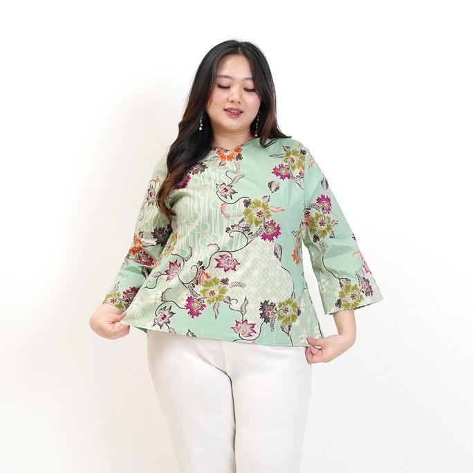 BAJU BLOUSE BATIK WANITA JUMBO BSIZE OVERSIZE 559 KERJA PESTA HAMIL