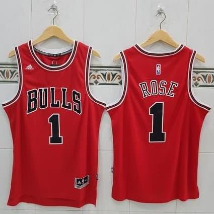 Baju Jersey Basket NBA Swingman Derrick Rose Chicago Bulls Red Terlaris