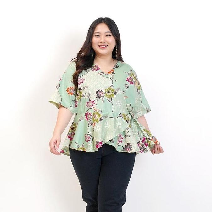 BAJU BLOUSE BATIK WANITA OVER BSIZE JUMBO XXL XXXL 628 HAMIL MODERN