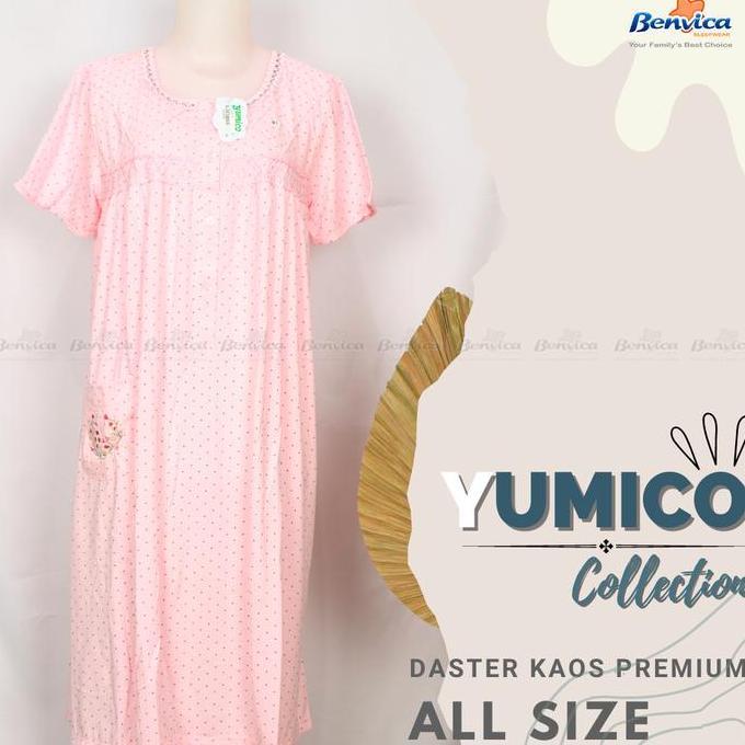 BAJU TIDUR DASTER KANCING KAOS PREMIUM YUMICO - 001 ALL SIZE