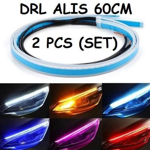 Lampu DRL LED Alis Fleksibel Slim 60cm running sein sen mobil motor 12 volt