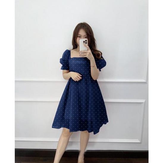 MINI DRESS POLKA TILLDOT ORNELA / GAUN PESTA POLKA TILLDOT FASHION / NEW DRESS / DRESS NATALAN TERBA