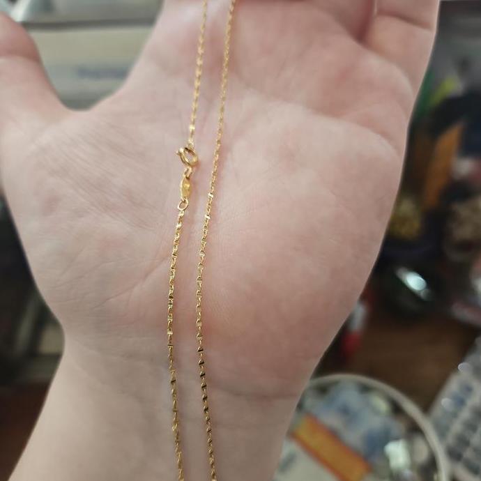 kalung polos anak balita bayi nori emas asli 420 42% 34 cm 9k muda