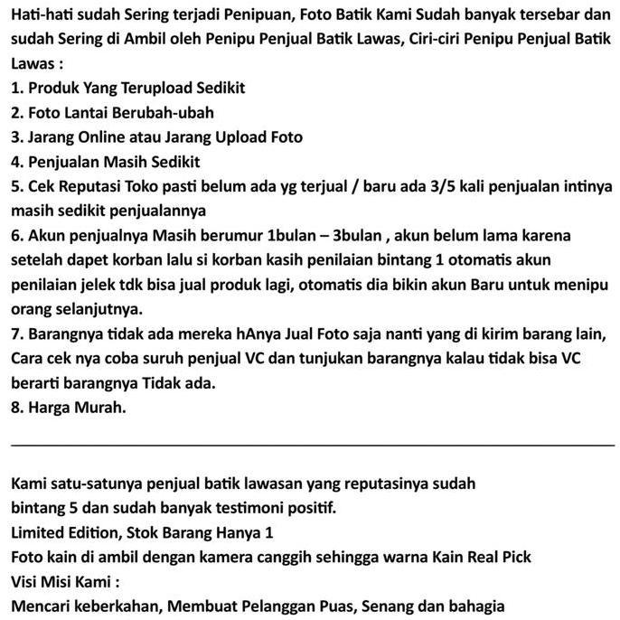 Batik Tulis Lawas antik lawasan kuno